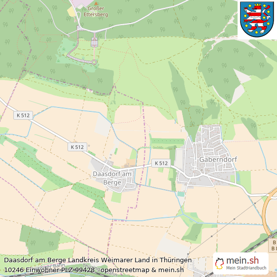Daasdorf am Berge Landkreis Weimarer Land Lageplan © Openstreetmap Contributors Daasdorf am Berge Lageplan